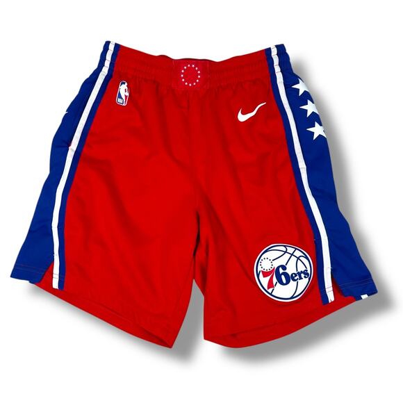 Nike Engineered NBA Philadelphia 76ers Basketball Shorts Mens Medium 34 Red Blue - Picture 1 of 11